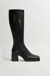 Donna Boots - Black Brush Off Leather | Miista | Designed & Handmade in Europe