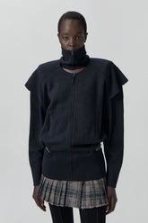 Agnes Jacket - Navy Extra Fine Merino Knit | Miista | Designed & Handmade in Europe