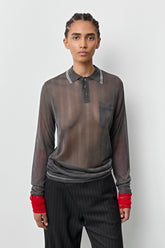Rufa Cement Grey Polo Knitted Jumper | Miista | Designed & Handmade in Europe