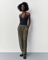 Tessan Georgette Check Trousers | Miista | Designed & Handmade in Europe