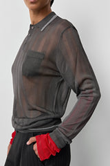 Rufa Cement Grey Polo Knitted Jumper | Miista | Designed & Handmade in Europe