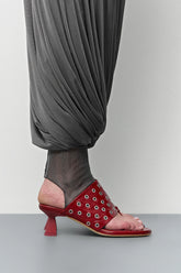 Cedella Red Eyelets Sandals | Miista | Designed & Handmade in Europe