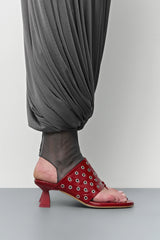 Cedella Red Eyelets Sandals | Miista | Designed & Handmade in Europe