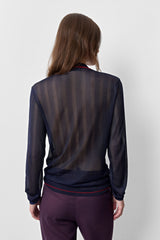 Rufa Deep Blue Polo Knitted Jumper | Miista | Designed & Handmade in Europe
