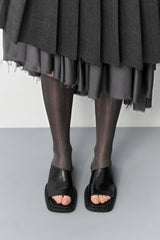 Alendra Black Asymmetric Sandals | Miista | Designed & Handmade in Europe