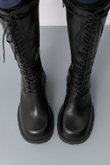 Michaela Black Tall Lace Boots | Miista | Designed & Handmade in Europe