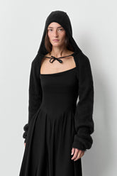 Nivi Hooded Black Sleeves | Miista | Designed & Handmade in Europe