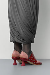 Cedella Red Eyelets Sandals | Miista | Designed & Handmade in Europe