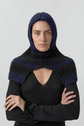 Mona Balaclava -Black Navy Fine Alpaca Knit | Miista | Designed & Handmade in Europe