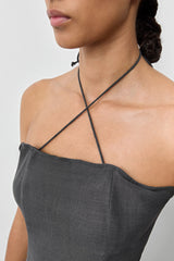 Shae Cement Grey Top | Miista | Designed & Handmade in Europe