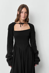Nivi Hooded Black Sleeves | Miista | Designed & Handmade in Europe