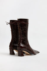 Shelley Boots - Dark Brown Patent Leather | Miista | Designed & Handmade in Europe