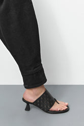 Cedella Black Eyelets Sandals | Miista | Designed & Handmade in Europe