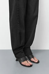 Cedella Black Eyelets Sandals | Miista | Designed & Handmade in Europe