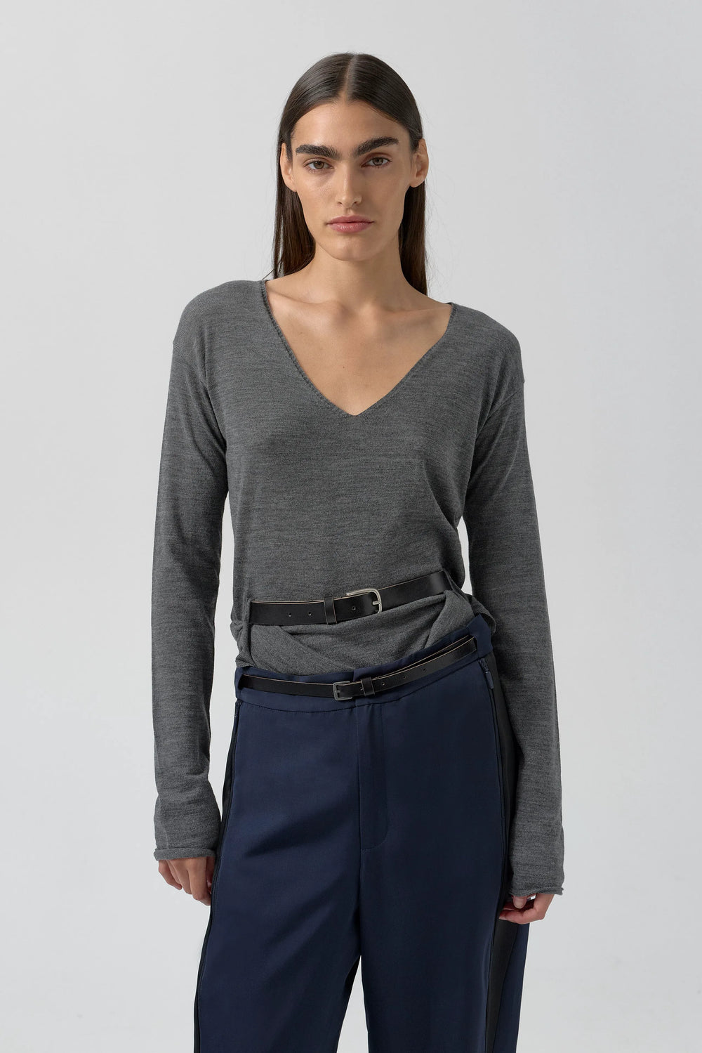 Yoko Jumper - Grey Extra Fine Merino Knit | Miista | Designed & Handmade in Europe