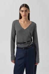 Yoko Jumper - Grey Extra Fine Merino Knit | Miista | Designed & Handmade in Europe