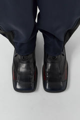 Shila Black Heeled Burgundy Brush Off Sneaker | Miista | Designed & Handmade in Europe