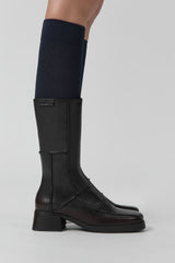 Neaera Boots - Brown Navy Stitching | Miista | Designed & Handmade in Europe