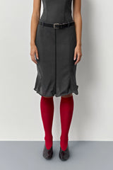 Patty Cement Grey Midi Skirt | Miista | Designed & Handmade in Europe