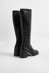 Donna Boots -  Black Brush Off Leather | Miista | Designed & Handmade in Europe