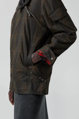 Marla Brown Checked Detachable Jacket | Miista | Designed & Handmade in Europe