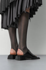 Alendra Black Asymmetric Sandals | Miista | Designed & Handmade in Europe