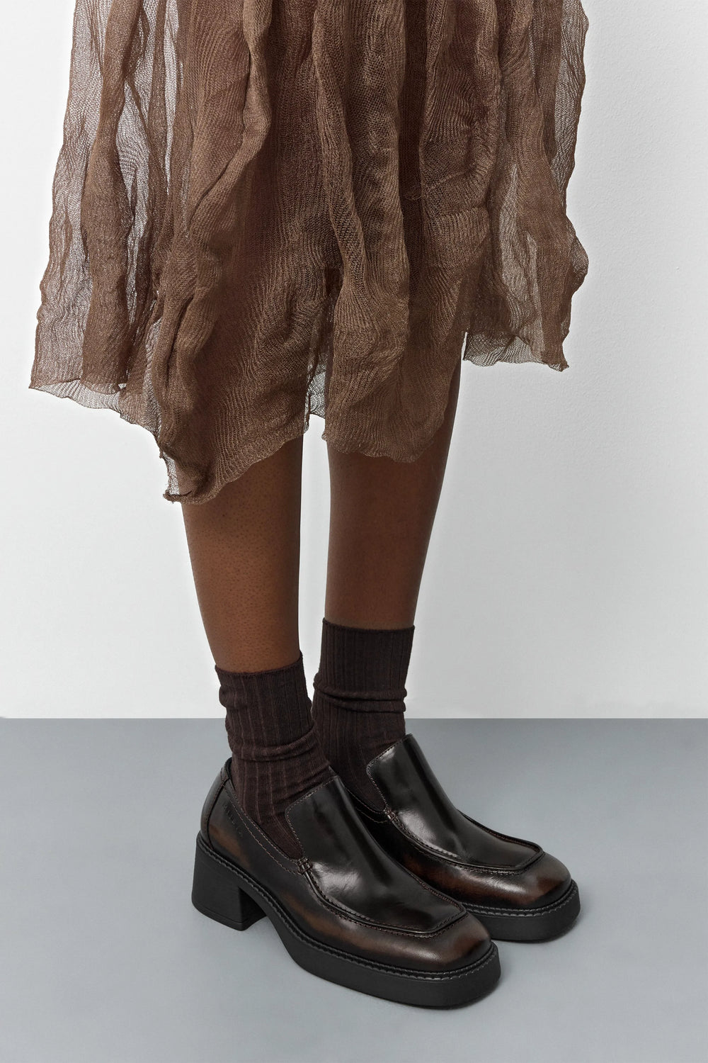 Karion Brushed Brown Loafers | Miista | Designed & Handmade in Europe