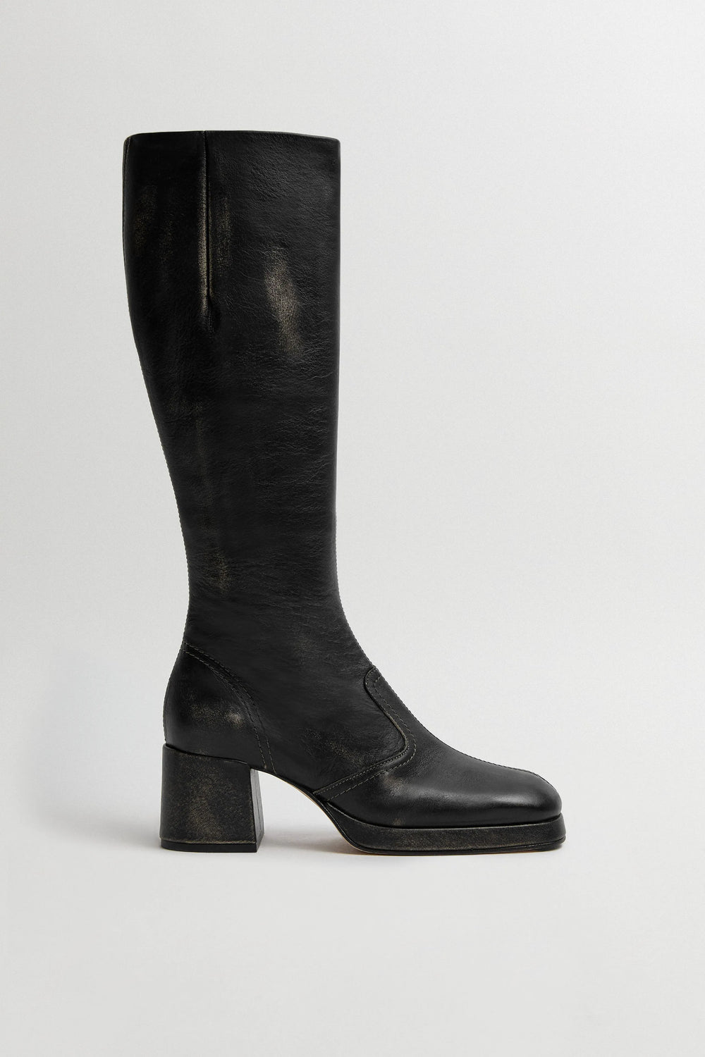 Donna Boots -  Black Brush Off Leather | Miista | Designed & Handmade in Europe