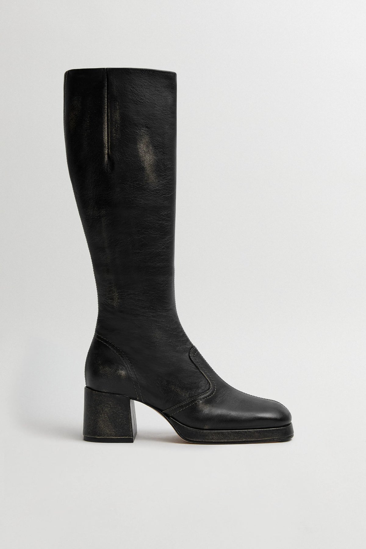 Donna Boots -  Black Brush Off Leather | Miista | Designed & Handmade in Europe