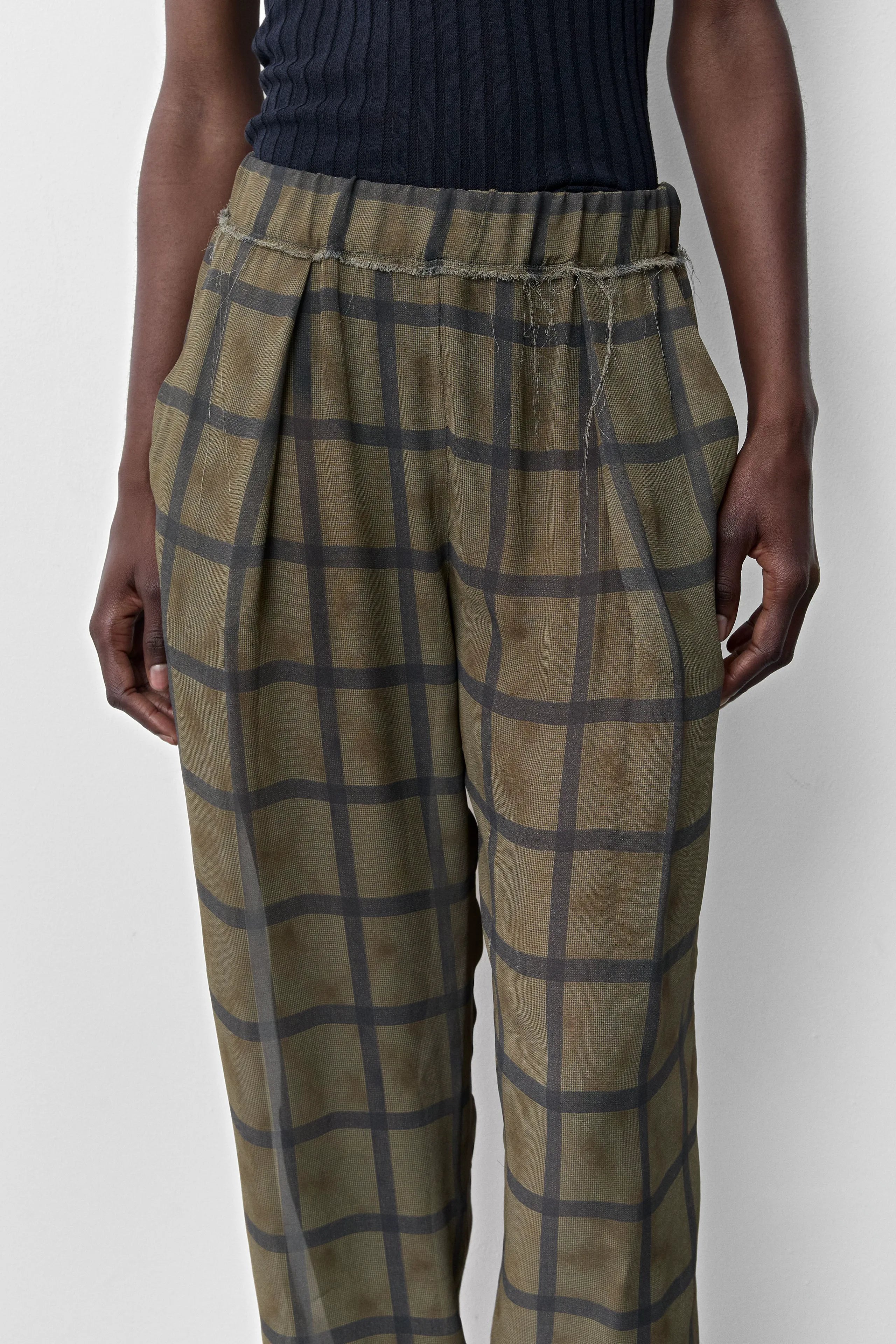 Tessan Georgette Check Trousers | Miista | Designed & Handmade in Europe