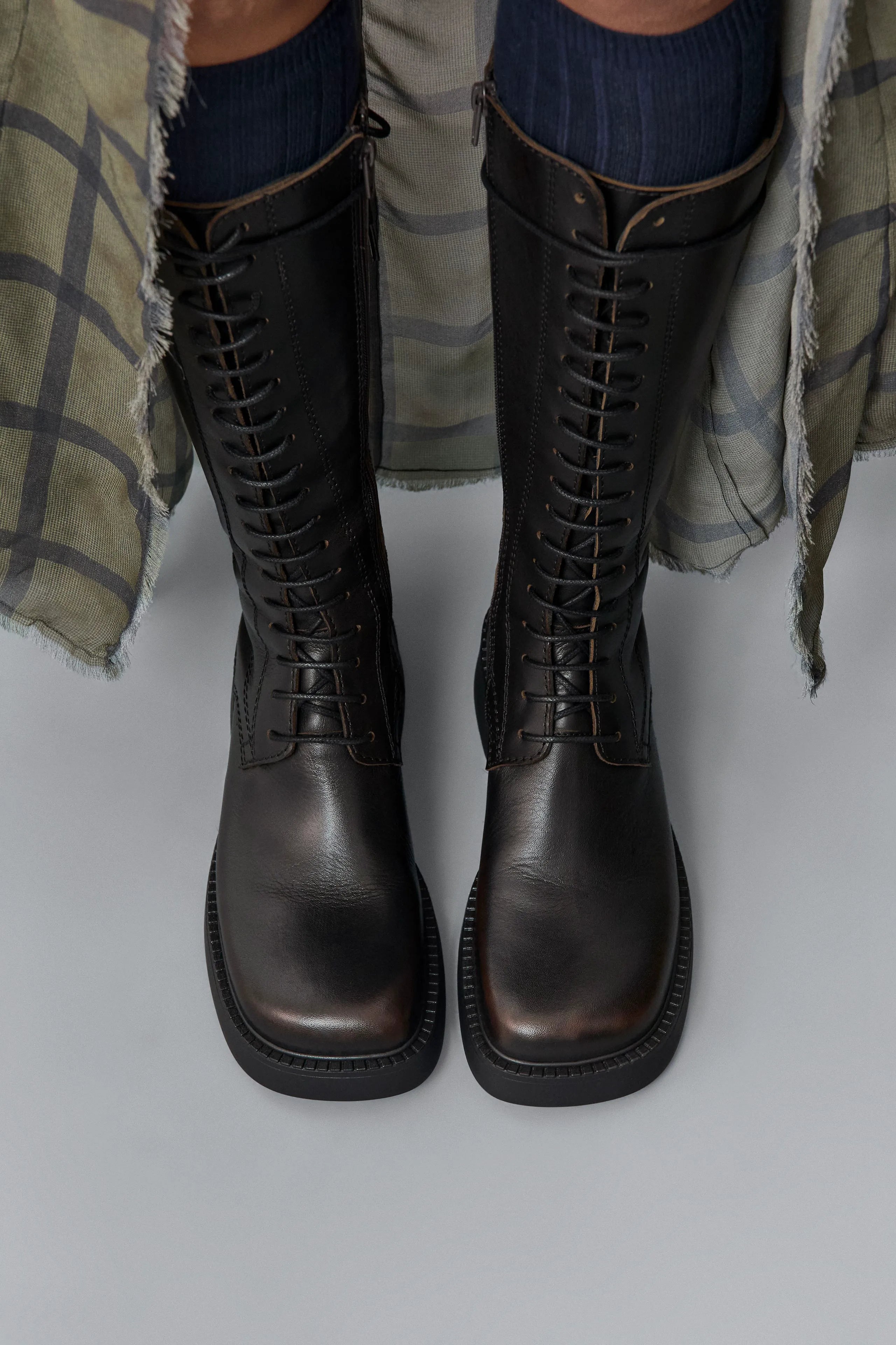 Abrama Brushed Brown Tall Boots | Miista | Designed & Handmade in Europe