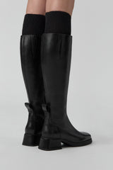 Brunildha Off Black Tall Boots | Miista | Designed & Handmade in Europe