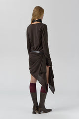 Yayoi Dress - Brown Extra Fine Merino Knit | Miista | Designed & Handmade in Europe