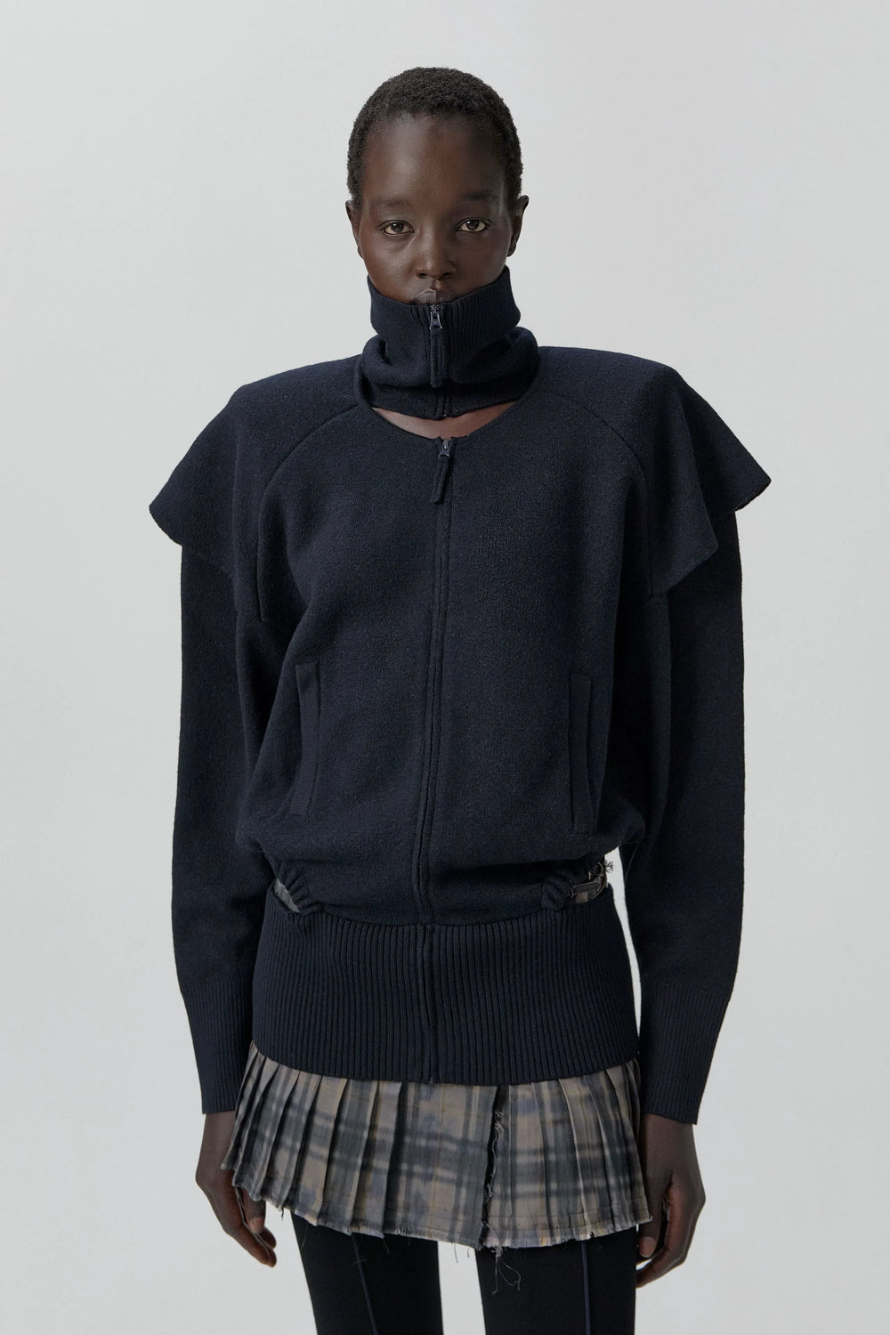 Agnes Jacket - Navy Extra Fine Merino Knit | Miista | Designed & Handmade in Europe