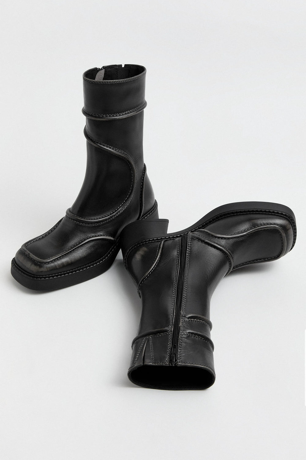 Malene Brushed Grey Ankle Boots | Miista | Designed & Handmade in Europe
