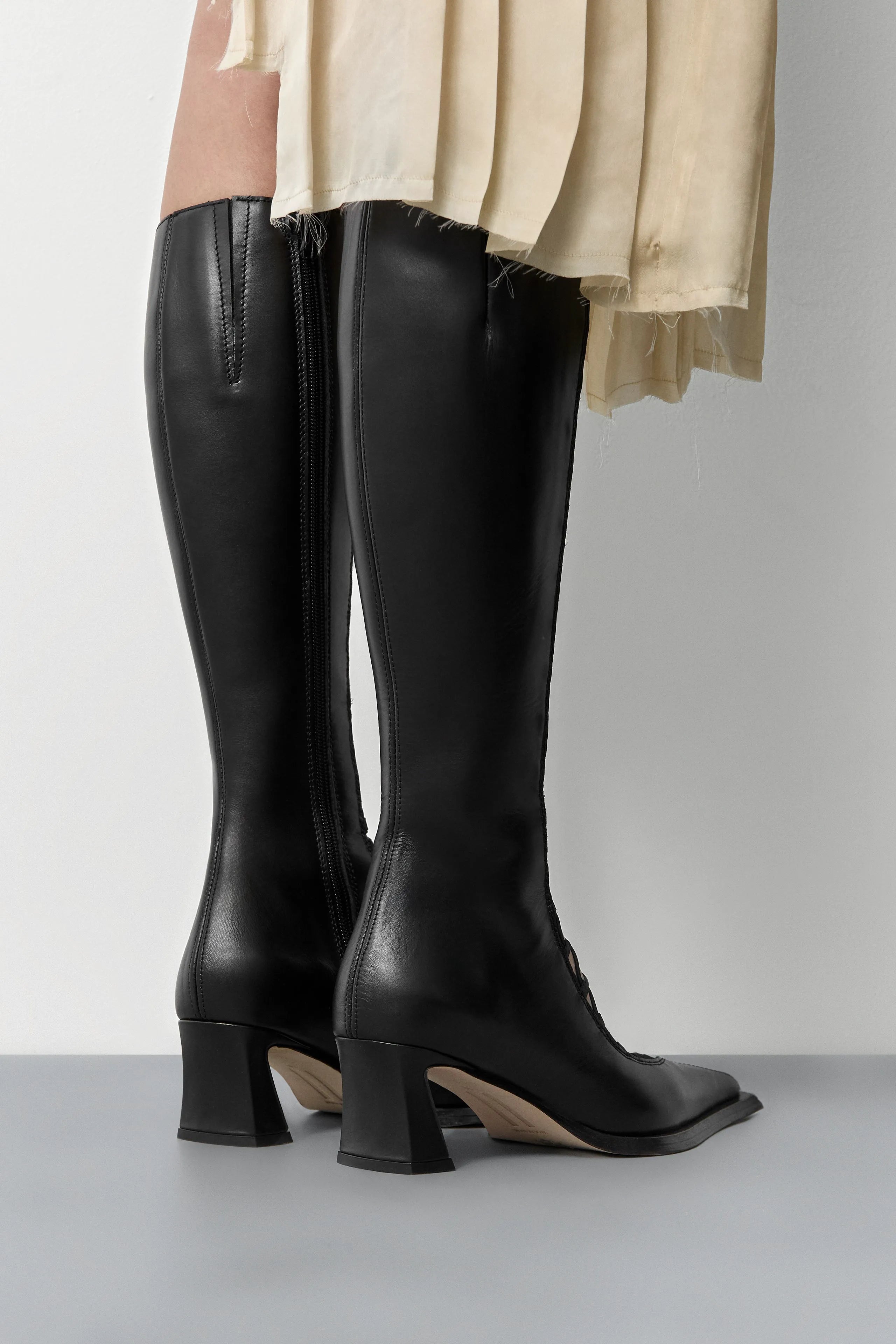 Melinda Black Tall Boots | Miista | Designed & Handmade in Europe
