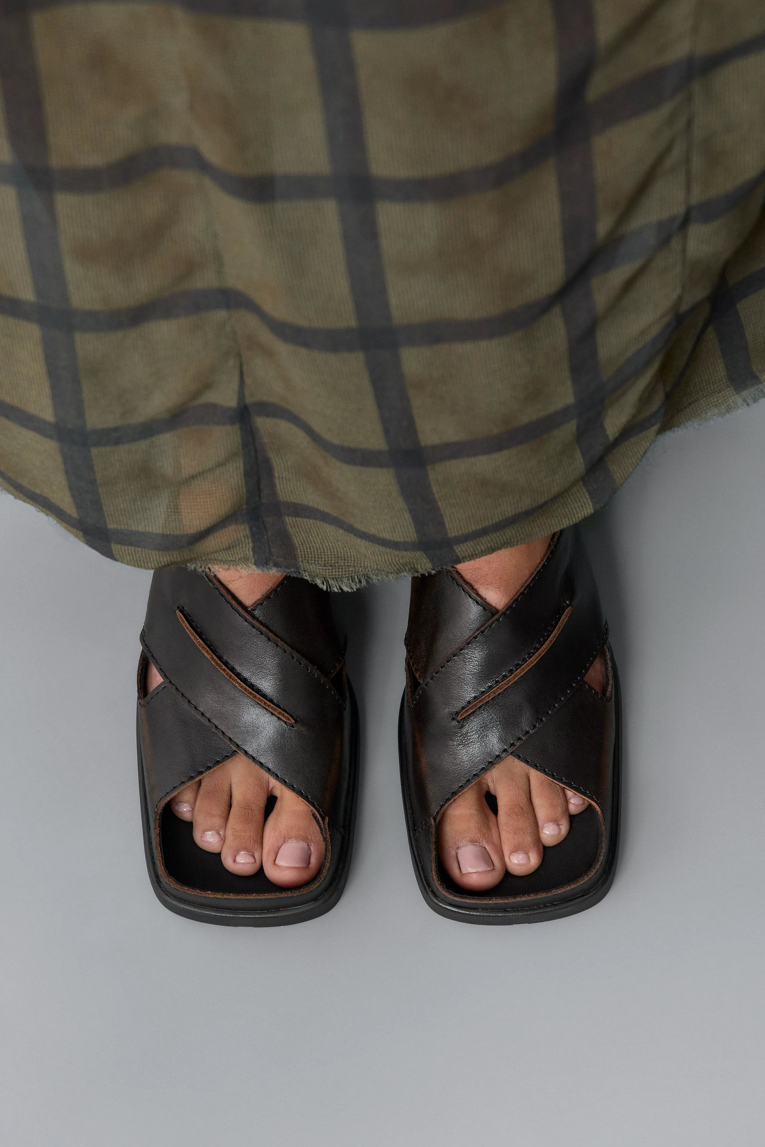 Nira Brushed Brown Sandals | Miista | Designed & Handmade in Europe