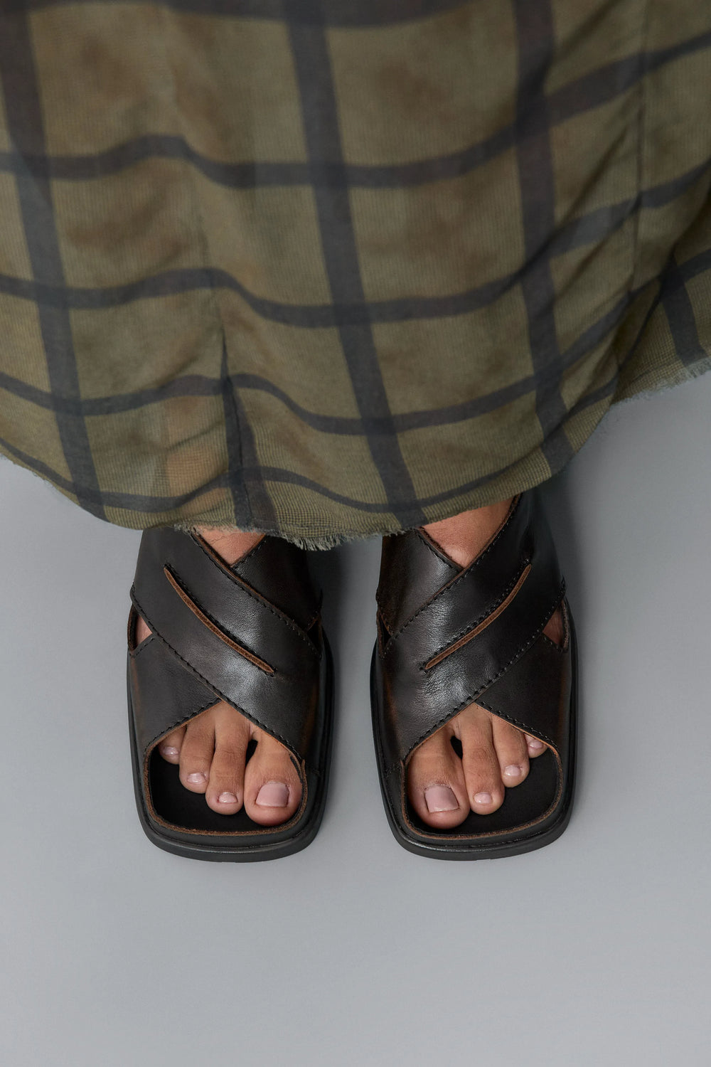 Nira Brushed Brown Sandals | Miista | Designed & Handmade in Europe