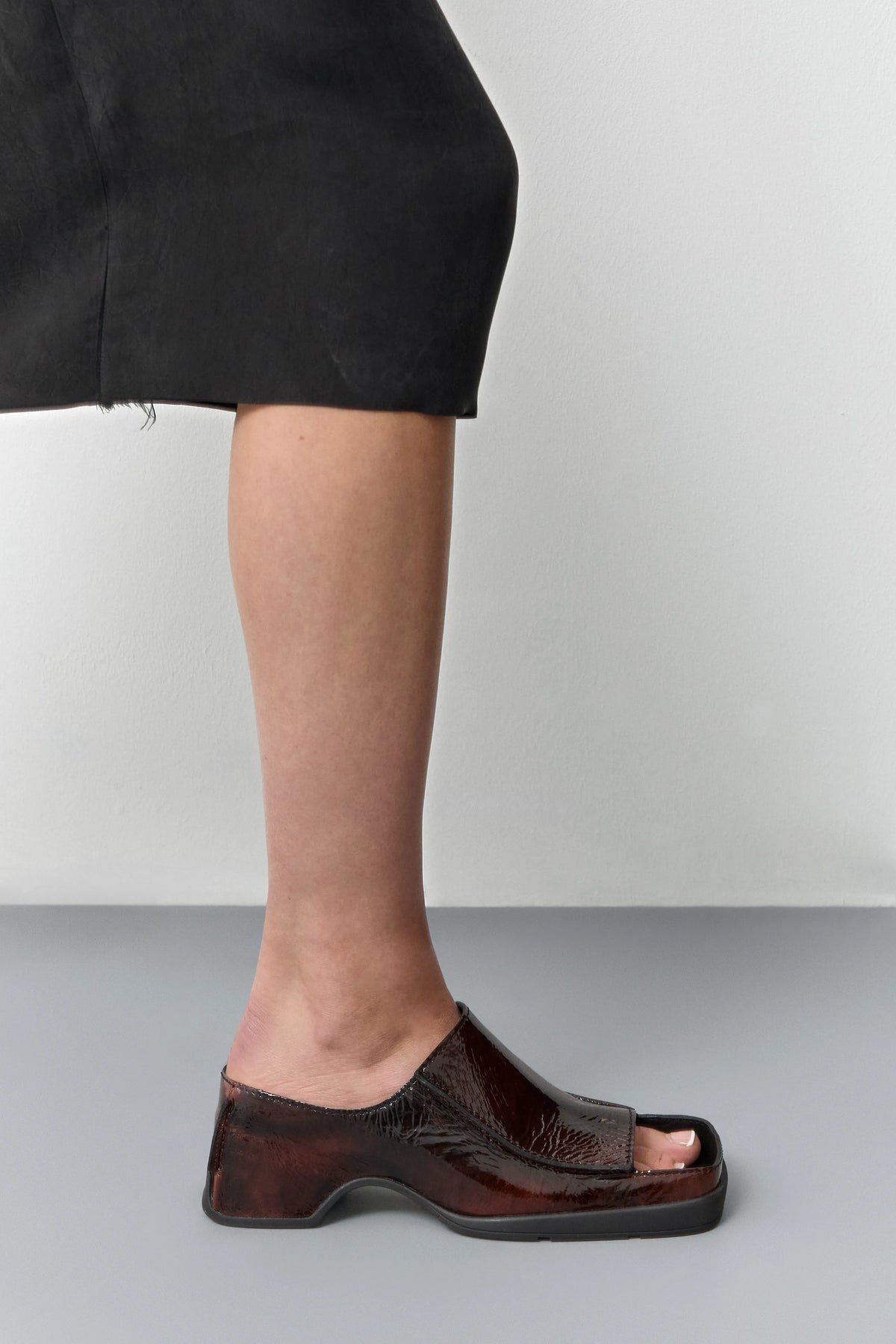 Ertha Glossy Brown Sandals | Miista | Designed & Handmade in Europe
