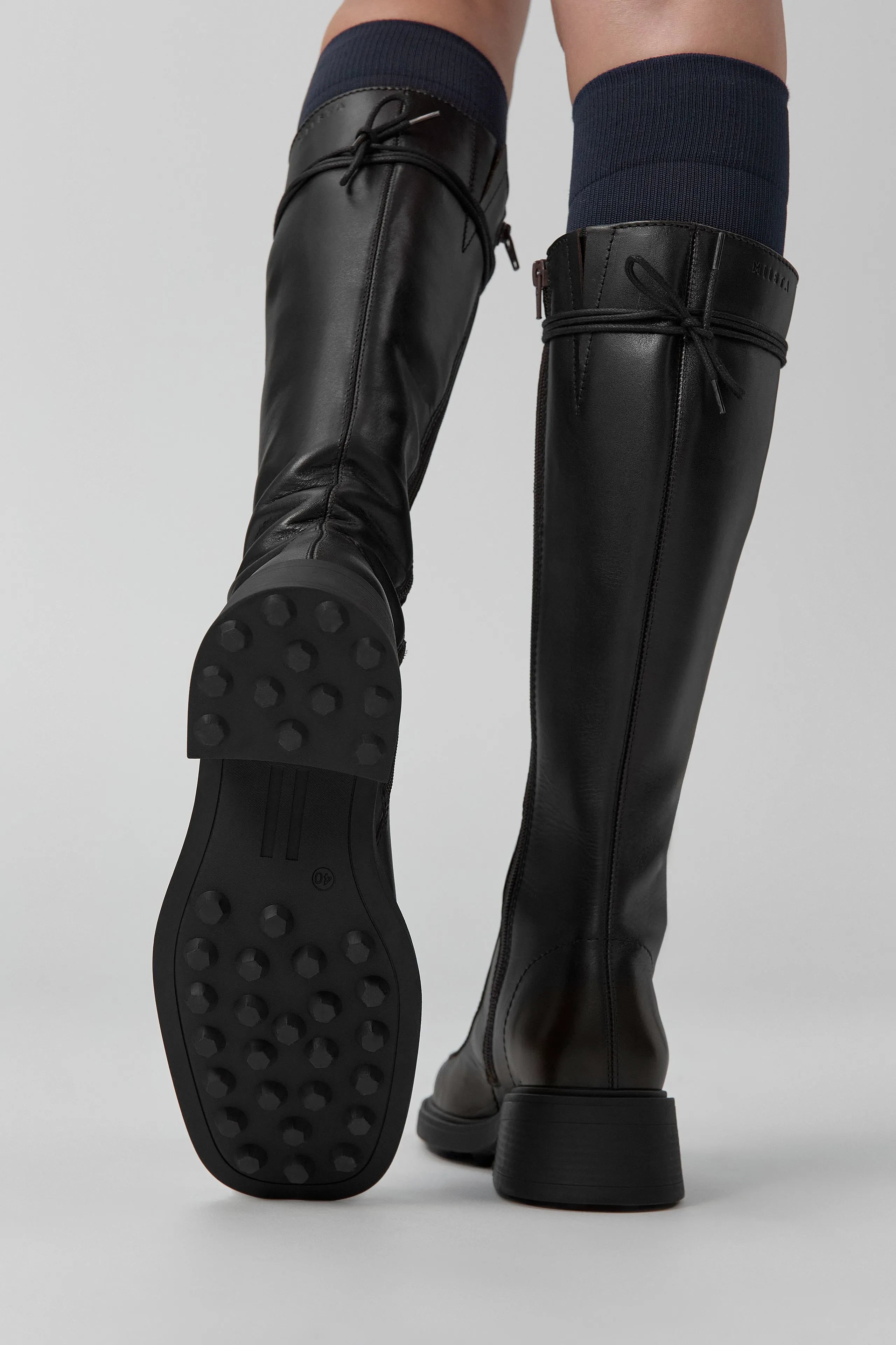 Sabryna Boots - Brown Grey Brush Off Leather | Miista | Designed & Handmade in Europe