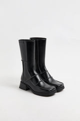 Neaera Boots - Black Leather Grey Stitching | Miista | Designed & Handmade in Europe