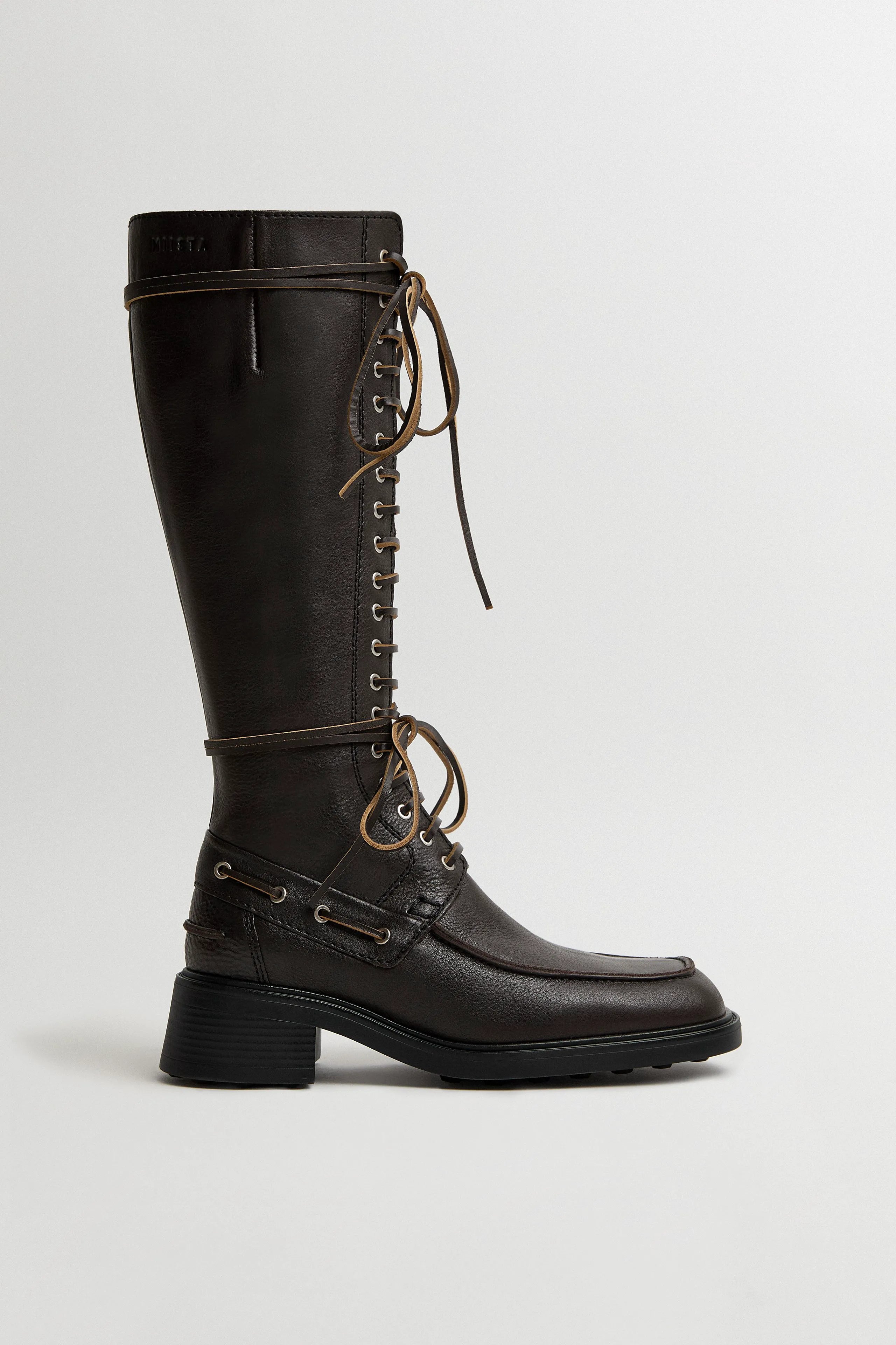 Sanne Boots - Black Brown Leather | Miista | Designed & Handmade in Europe