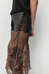 Thate Black Leather Pocket Lace Belt | Miista | Designed & Handmade in Europe