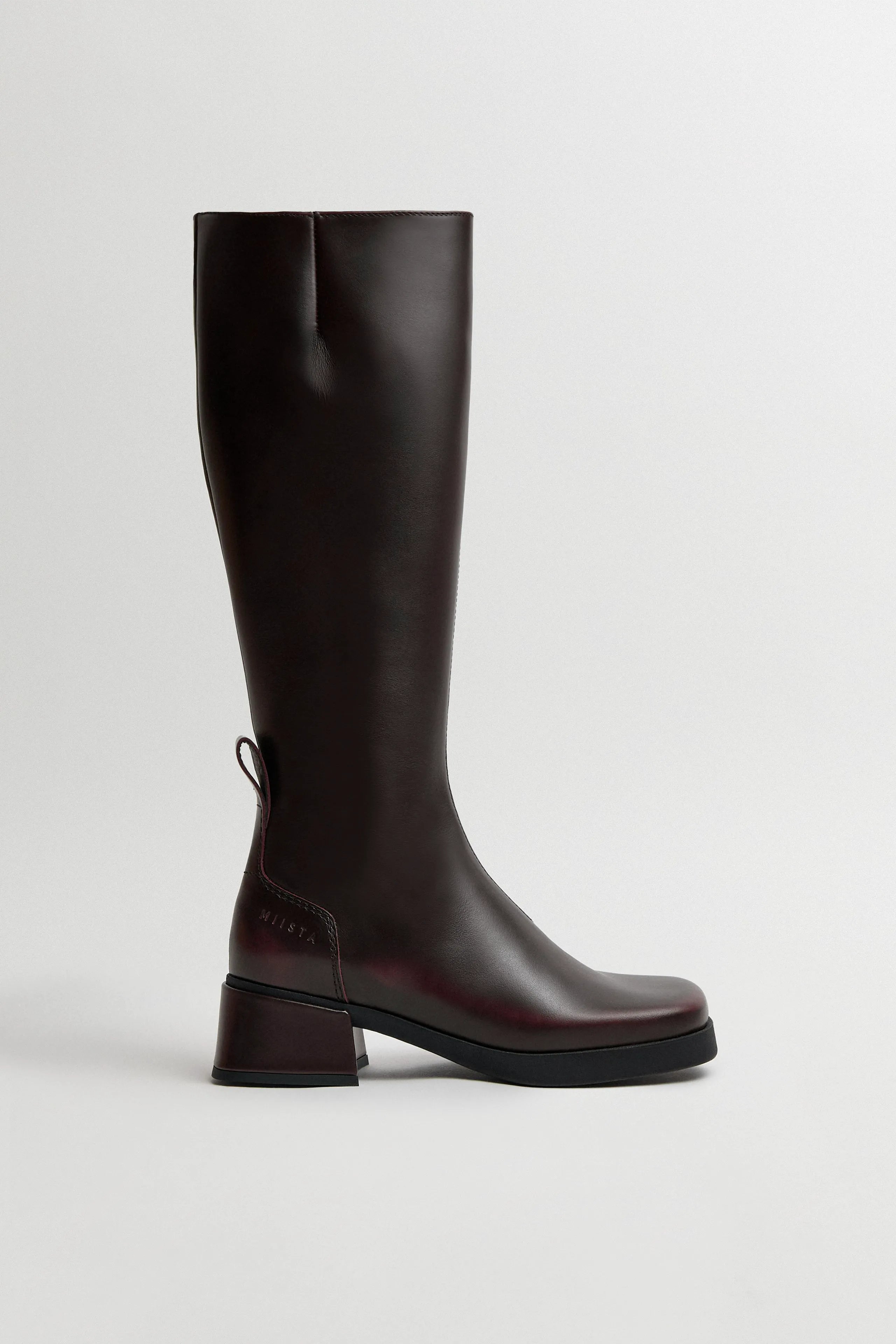 Brunildha Boots - Burgundy Shiny Leather | Miista | Designed & Handmade in Europe