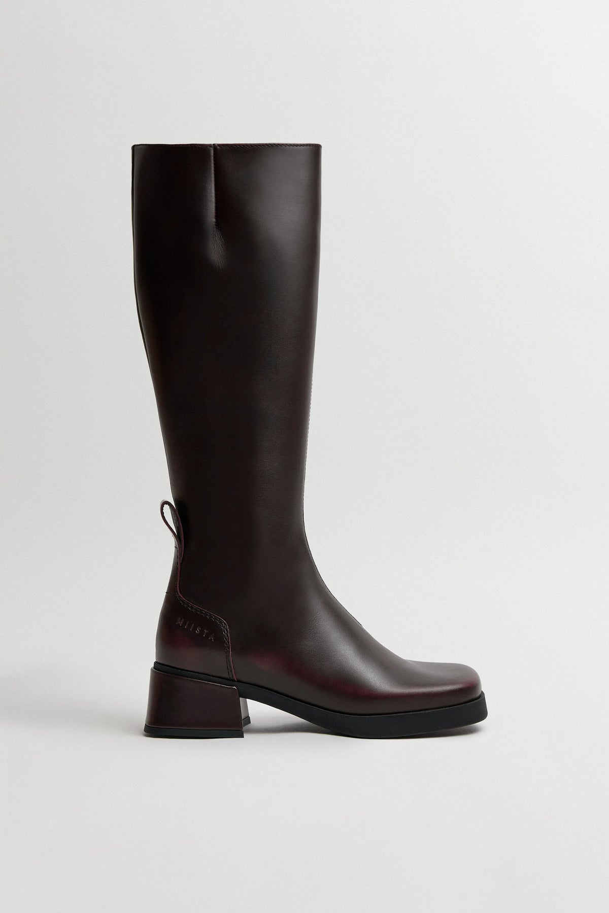 Brunildha Boots - Burgundy Shiny Leather | Miista | Designed & Handmade in Europe