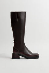 Brunildha Boots - Burgundy Shiny Leather | Miista | Designed & Handmade in Europe