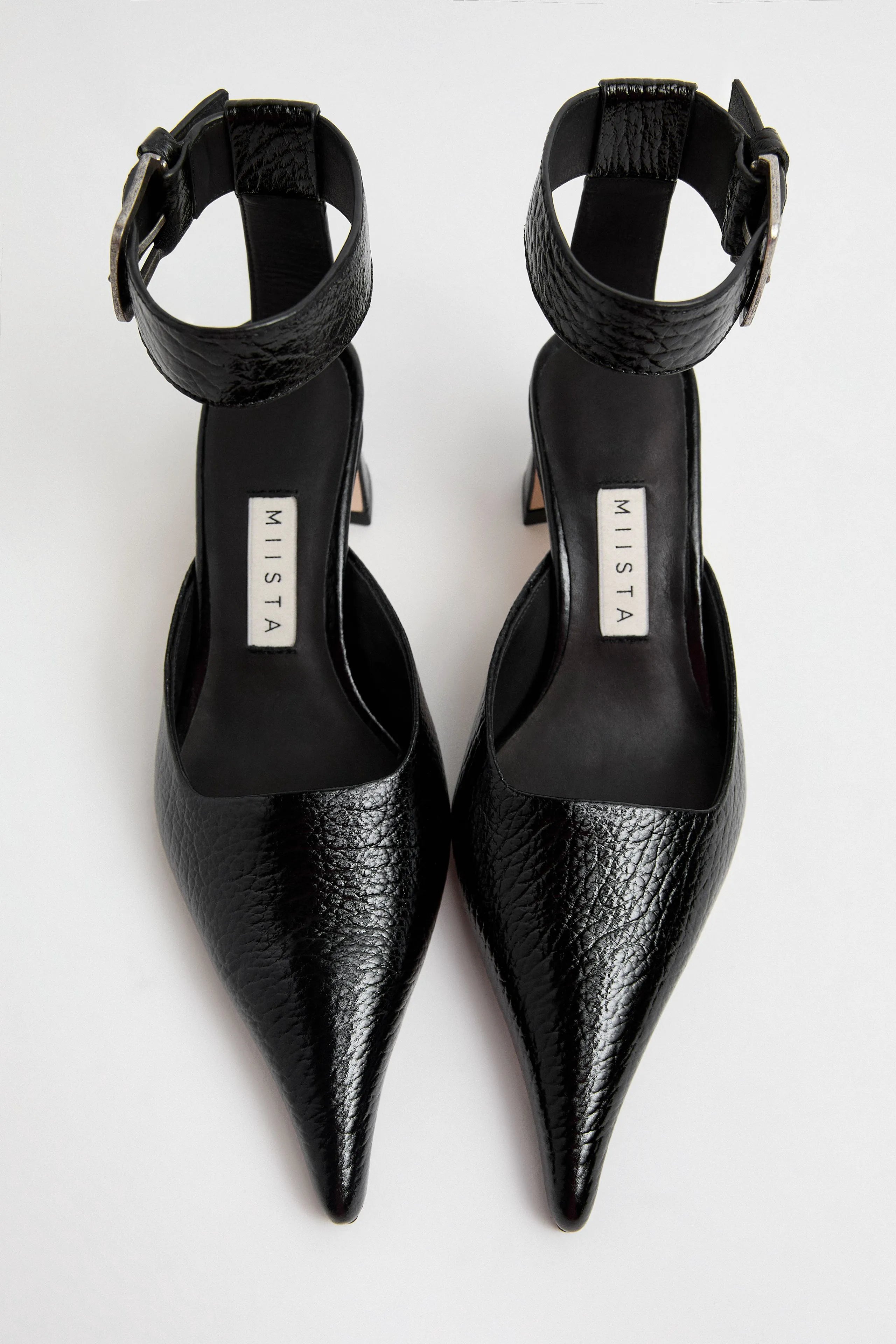 Qori Courts - Black Grainy Leather | Miista | Designed & Handmade in Europe