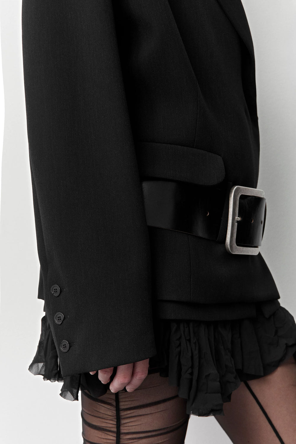 Hester Black Belt Blazer Jacket | Miista | Designed & Handmade in Europe