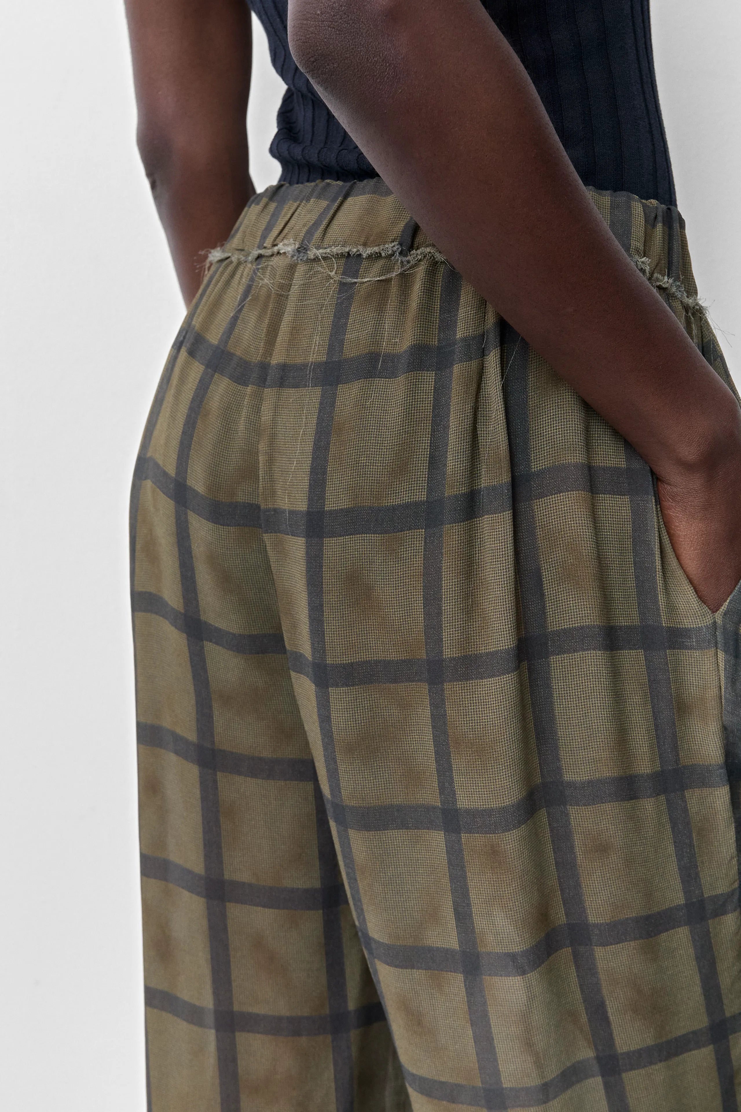 Tessan Georgette Check Trousers | Miista | Designed & Handmade in Europe