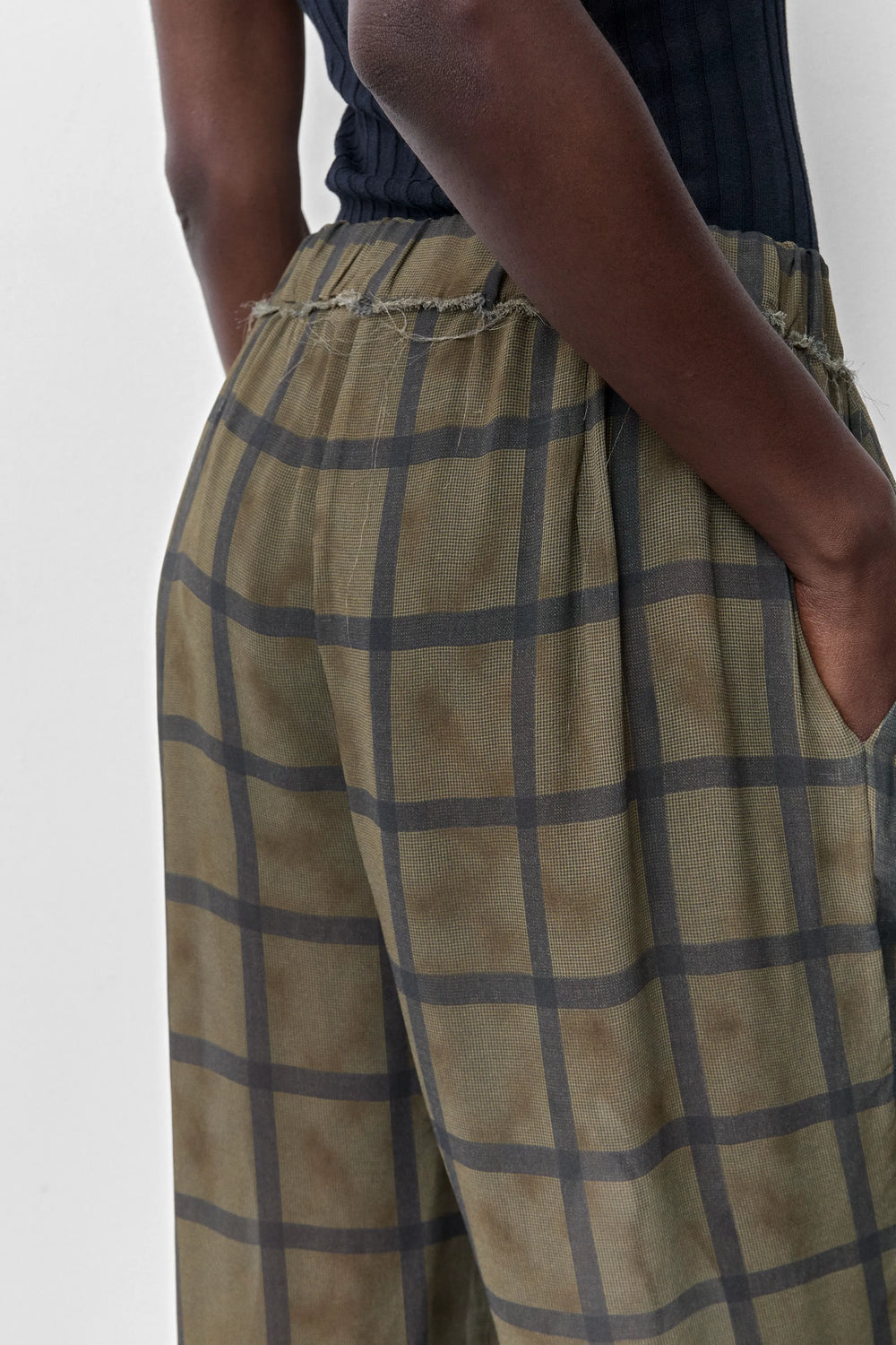 Tessan Georgette Check Trousers | Miista | Designed & Handmade in Europe
